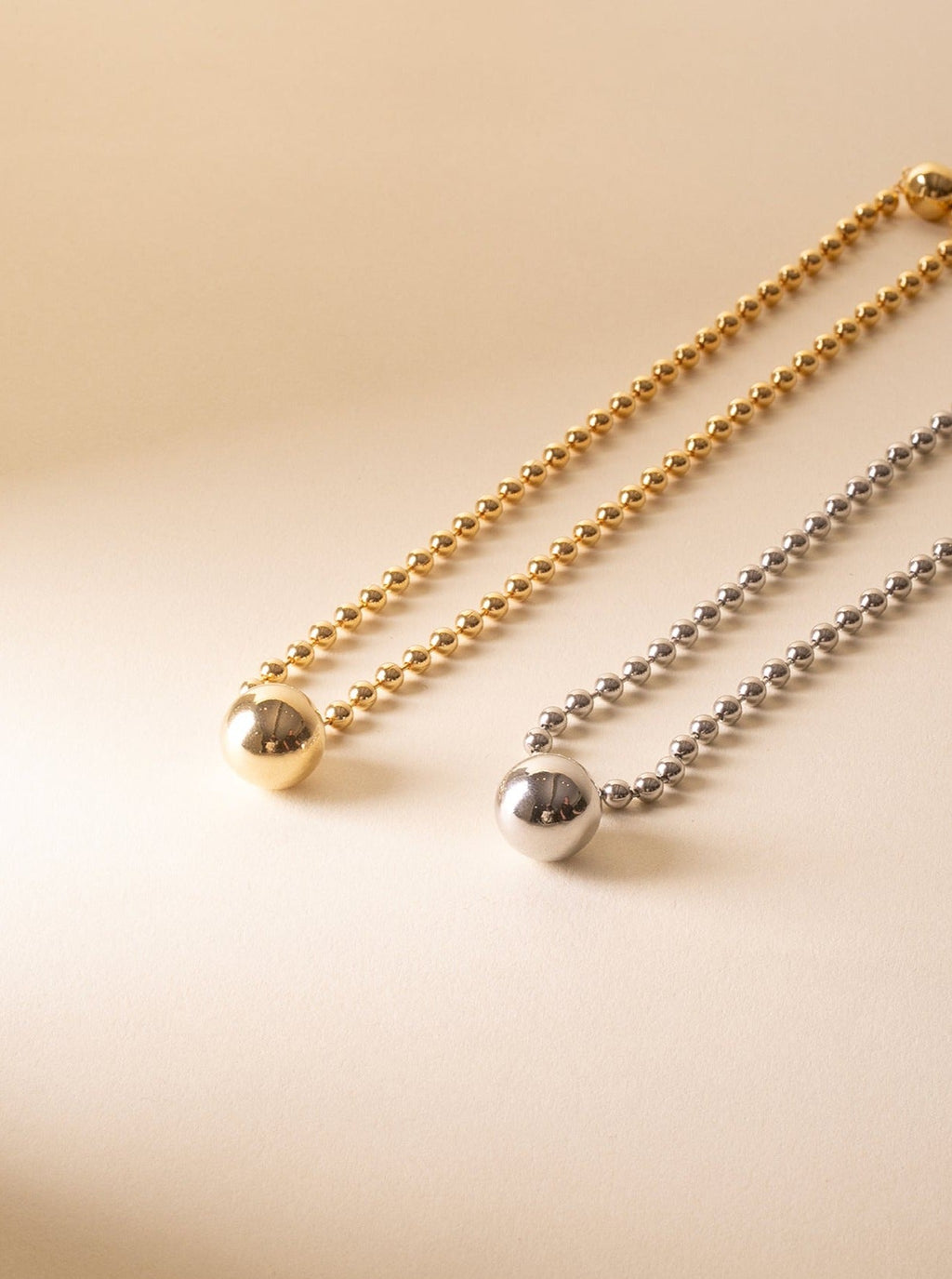 Harmony Sphere Beaded Chain Necklace - Minimalist Lab