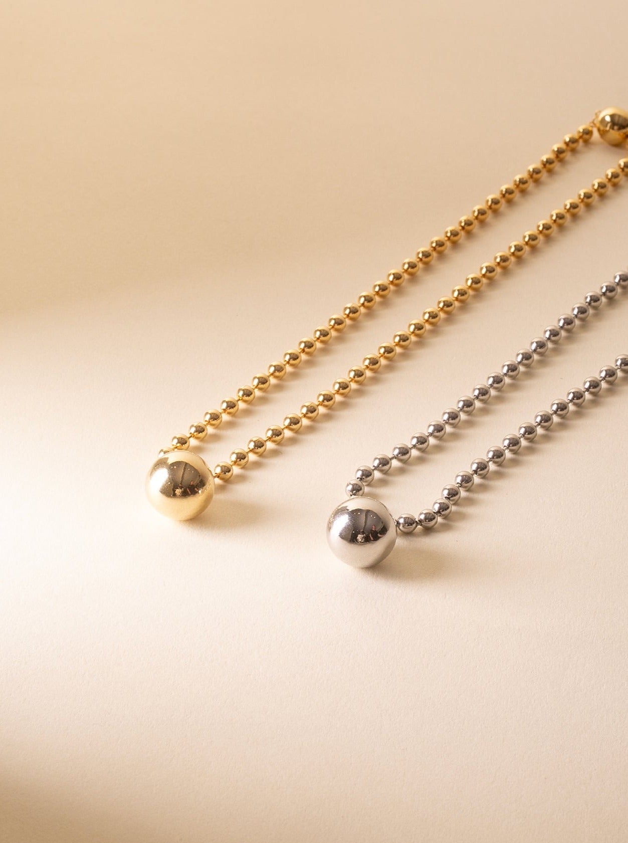 Harmony Sphere Beaded Chain Necklace - Minimalist Lab