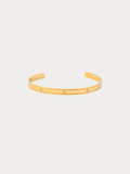 Flat rectangular band profile detail on Star Spangled Bangle, 18K gold plated stainless steel
