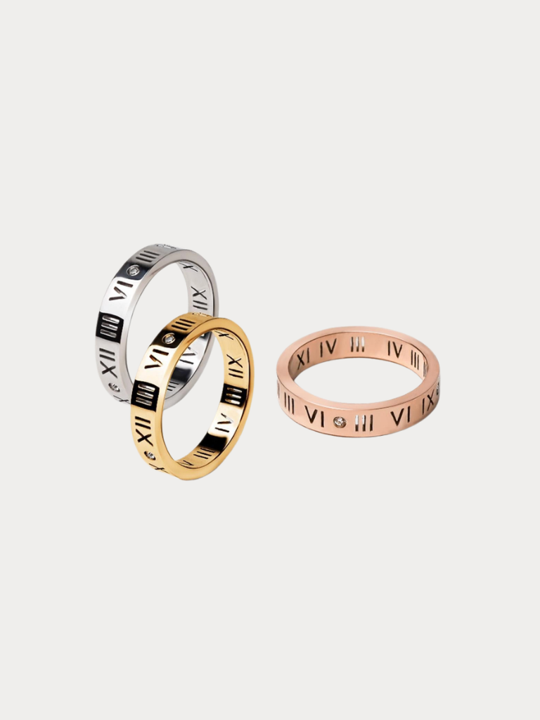 Timeless Roman Numerals Diamond Ring - Minimalist Lab