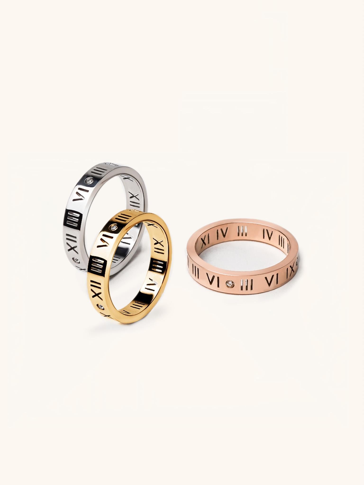 Timeless Roman Numerals Diamond Ring - Minimalist Lab