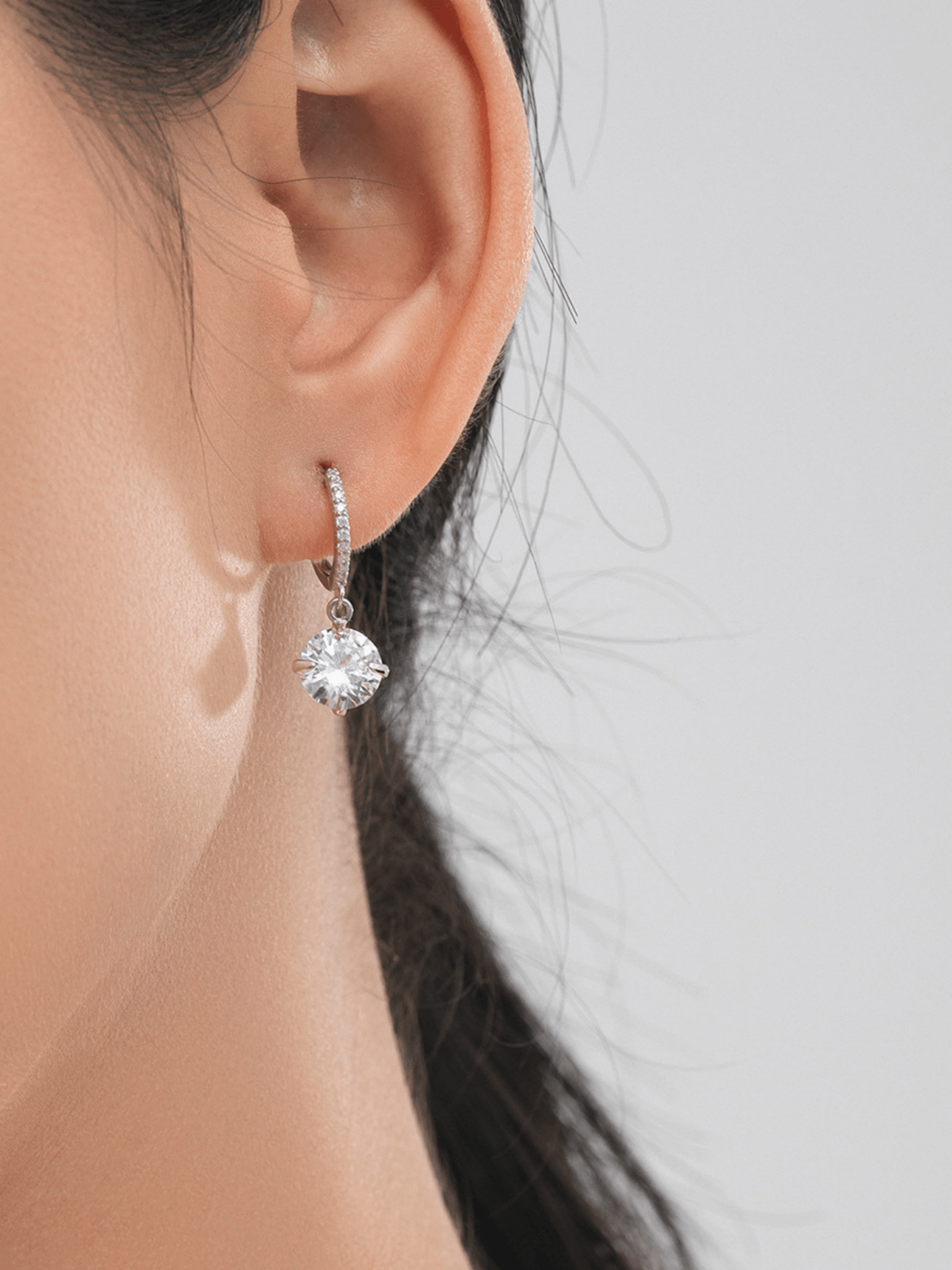 Vivre Solitaire Diamond Drop Earrings - Minimalist Lab