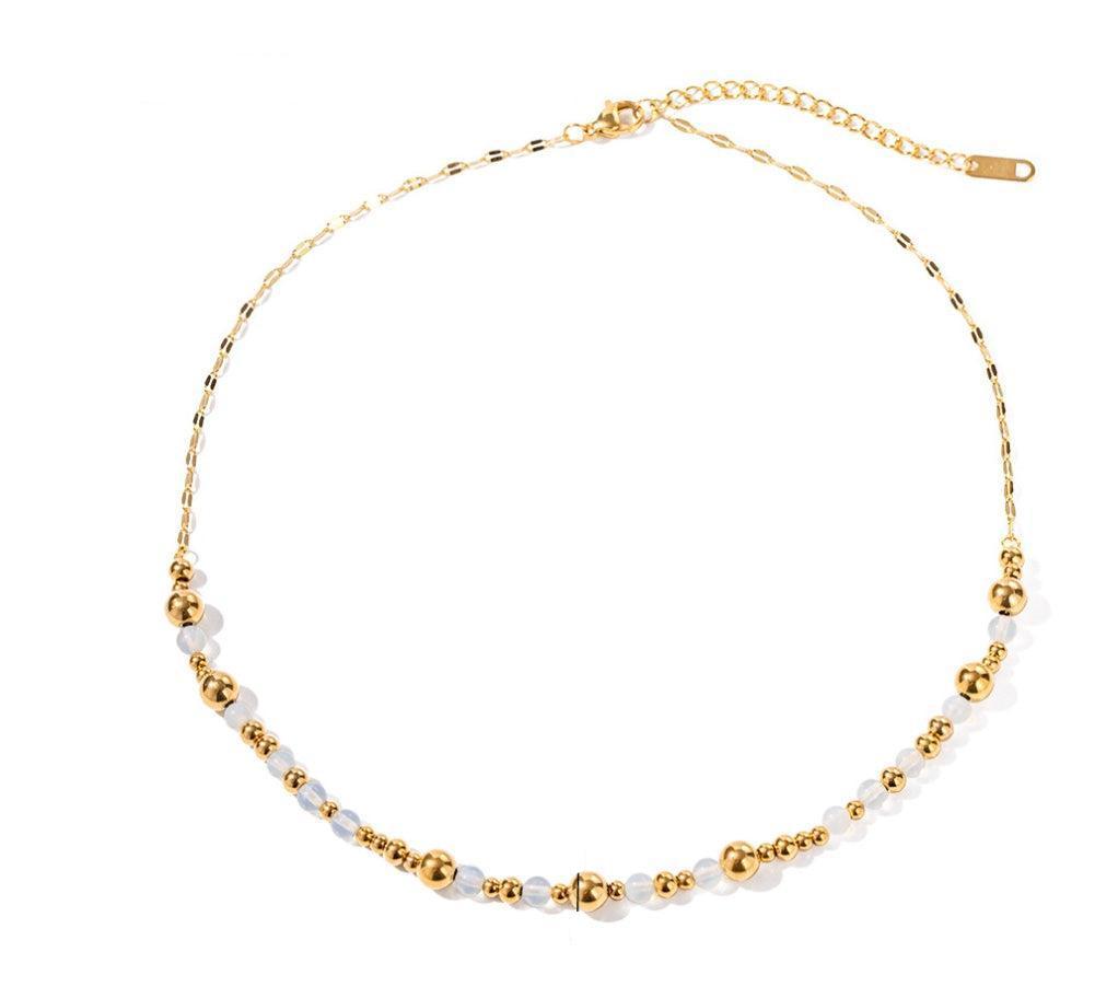 Mixed Agate Beaded Necklace - Minimalist Lab