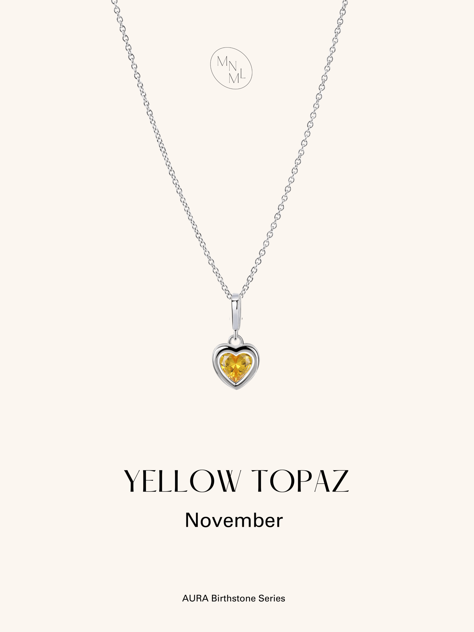 AURA Birthstone Sterling Silver Necklace - Minimalist Lab