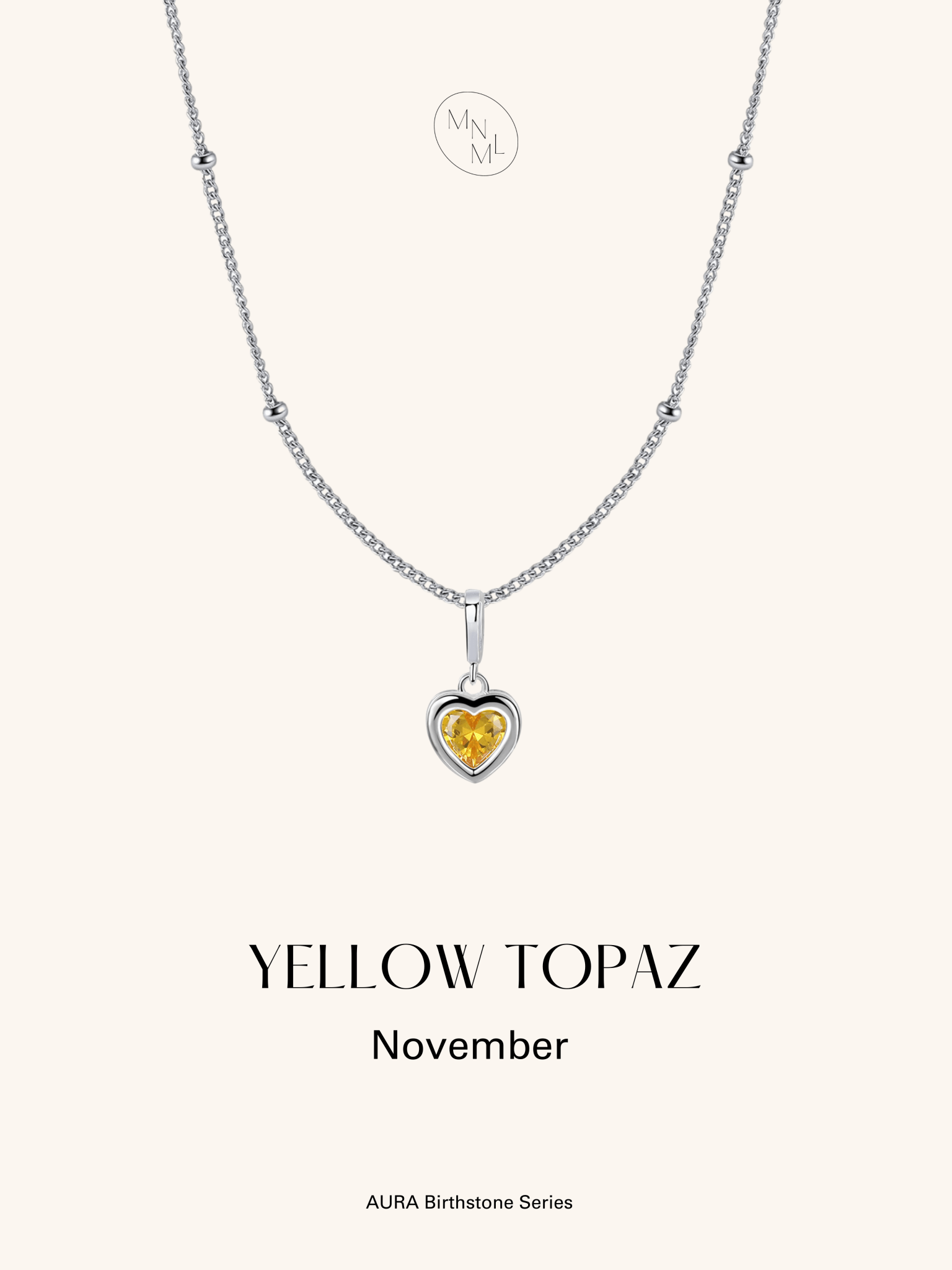 AURA Birthstone Sterling Silver Necklace - Minimalist Lab