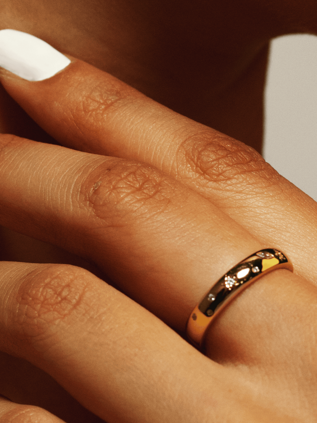 Close-up of ADALYN Starlight Ring star-shaped stone detail