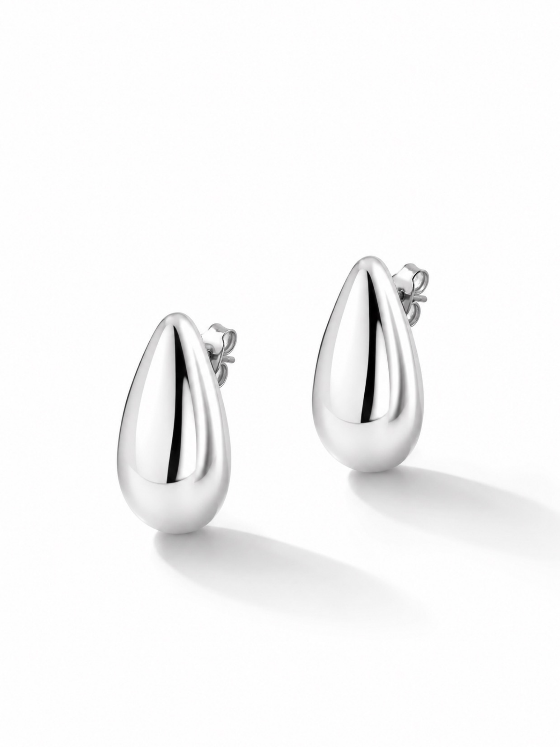 Close-up of Adele Droplet Stud Earrings