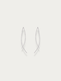 Aeris Threader Earrings 925 sterling silver product flatlay showing elongated arc silhouette pair