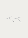 Alaia Minimalist Bar Stud Earrings pair in 925 sterling silver, studio hero shot