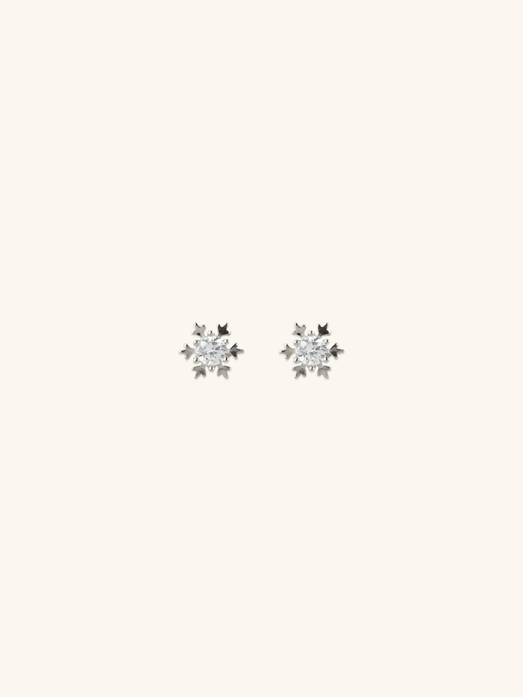 ALASKA Diamond Snowflake Sterling Silver Earstuds - Minimalist Lab