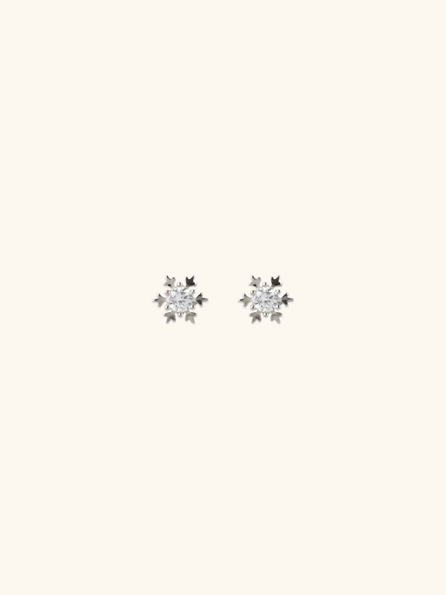 ALASKA Diamond Snowflake Sterling Silver Earstuds - Minimalist Lab