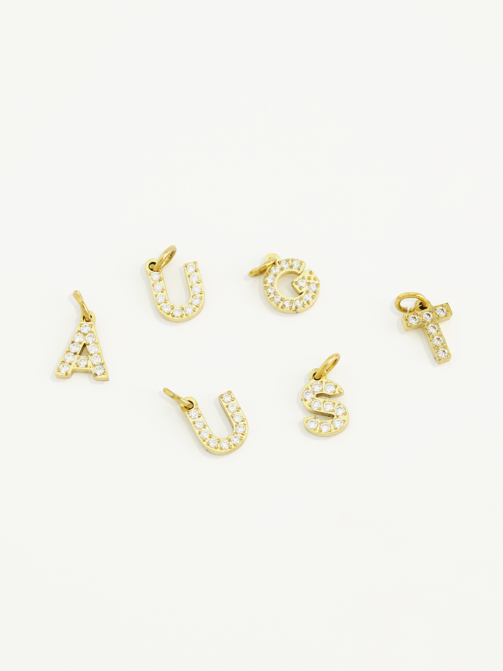 Alphabet charm gold plated for bracelet and necklace