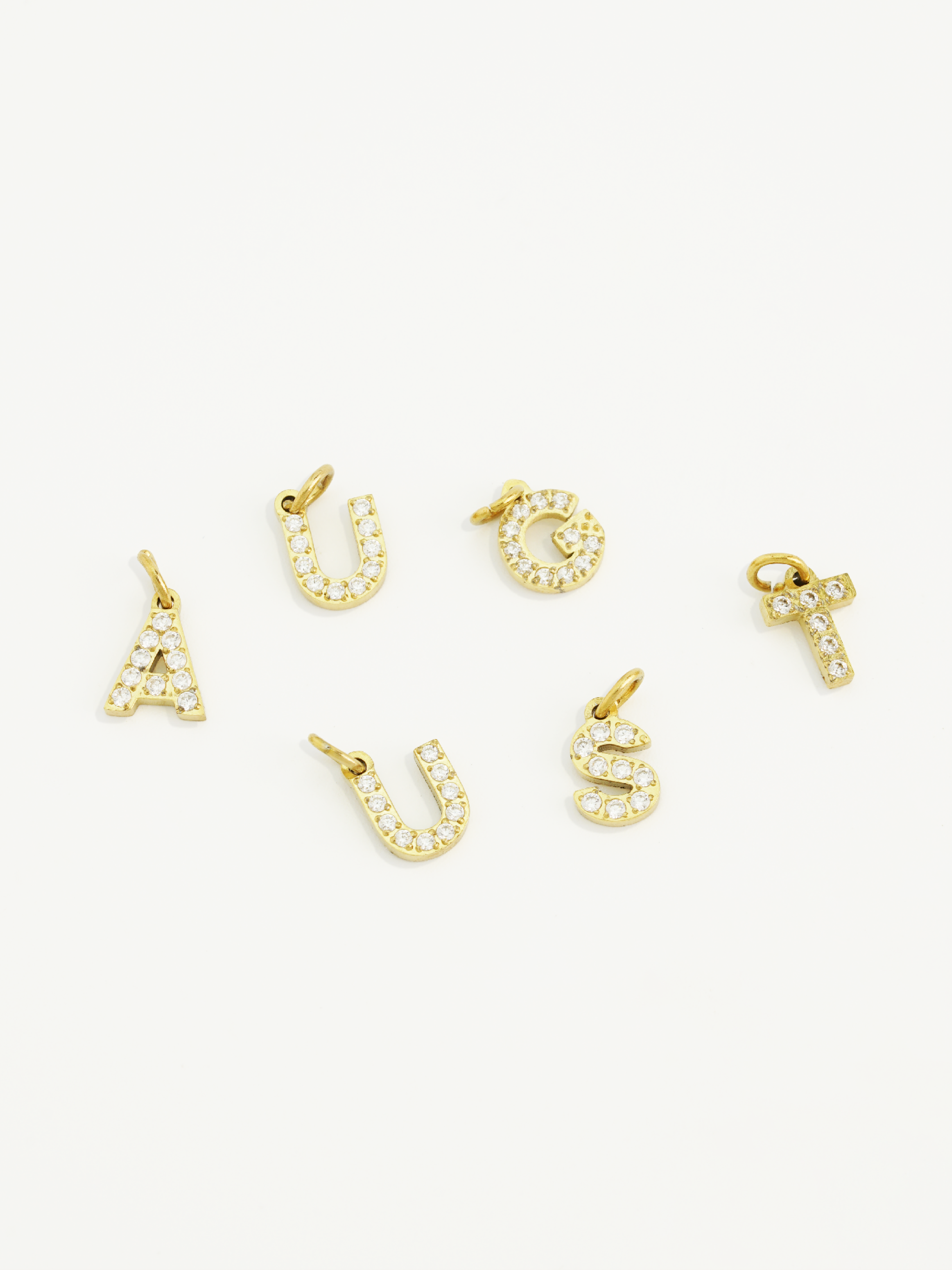 Alphabet charm gold plated for bracelet and necklace