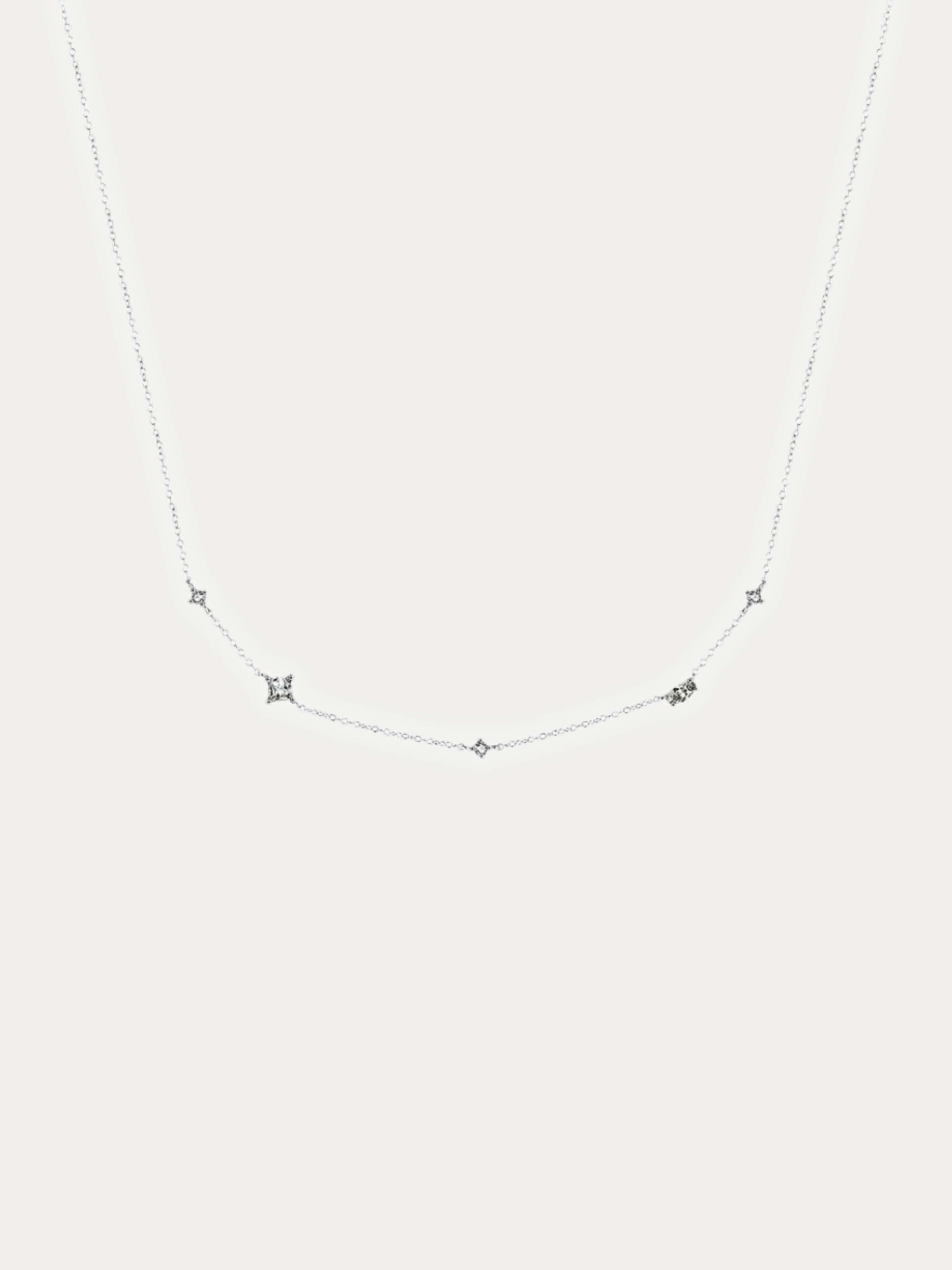 AMELIA Sparkling Diamonds Necklace in clear white, full view