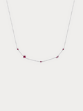AMELIA Sparkling Diamonds Necklace in red/pink multi-tone, full view