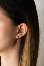 ANDREA Diamond Sterling Silver Earhoops - Minimalist Lab