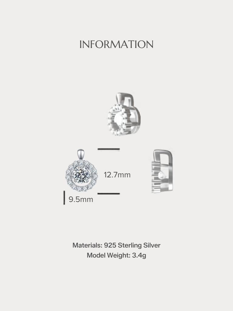 ARIANNA Dancing Diamond Necklace in detail profile