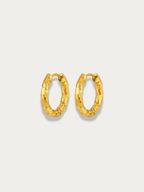 Atlas Textured Hoop Earrings in gold, 15mm size, studio hero shot