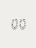 Atlas Textured Hoop Earrings in silver, 15mm size, studio hero shot