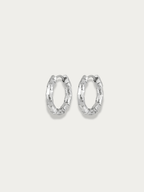 Atlas Textured Hoop Earrings in silver, 15mm size, studio hero shot