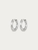 Atlas Textured Hoop Earrings in silver, 13mm size, studio hero shot