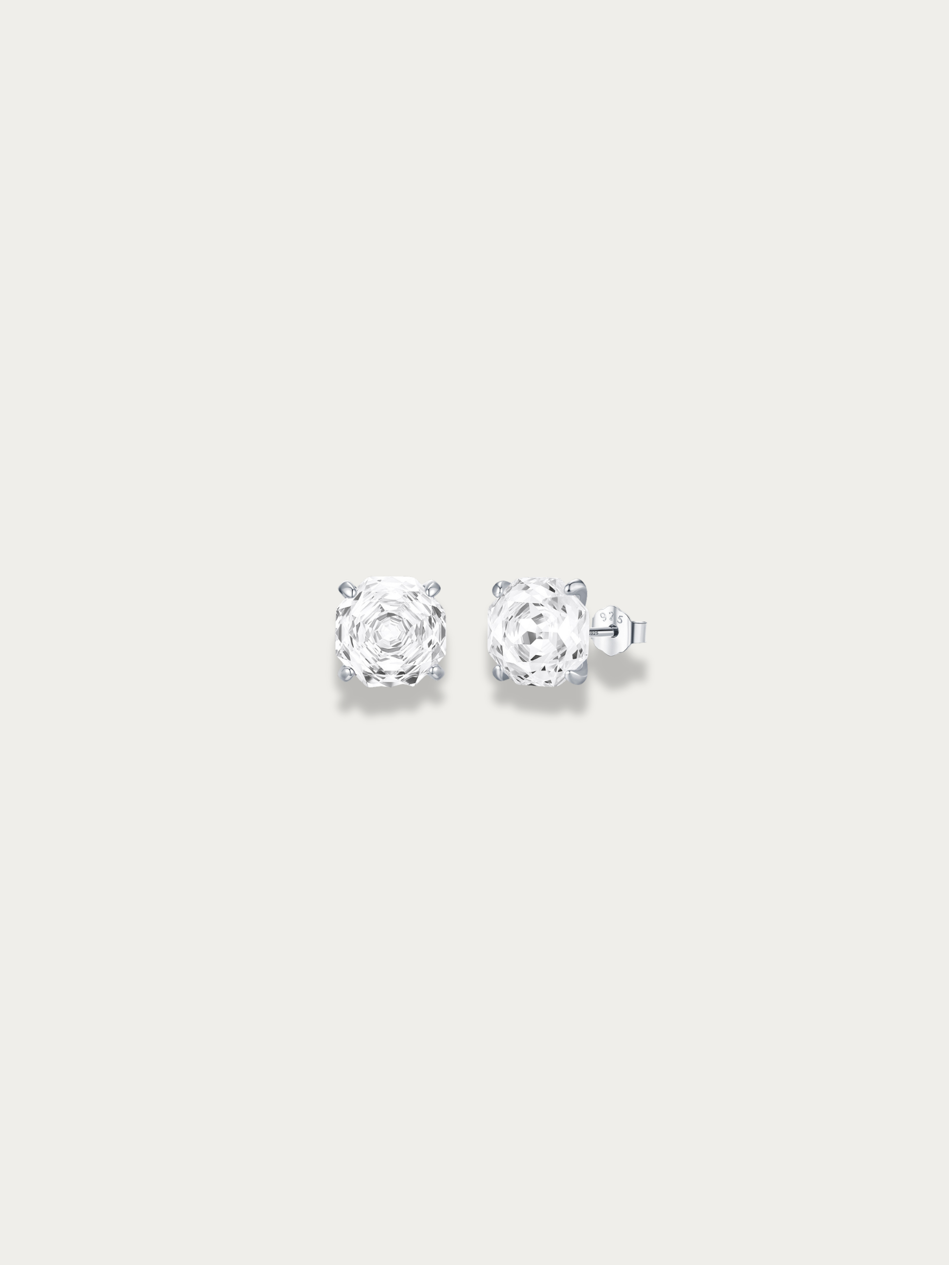 rose cut clear stone earrings