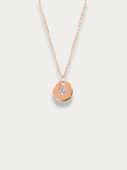Aurora Medallion Engravable Necklace gold with CZ stone