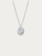 Aurora Medallion Engravable Necklace silver with CZ stone