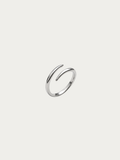 Avery Open Wrap Ring in polished silver titanium