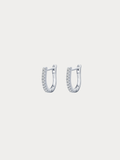 AVERY U-Shaped Ear Hoops pair front view, 925 sterling silver