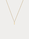 Axis Pendant Minimalist Curb Chain Necklace in gold, full length shot