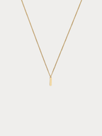Axis Pendant Minimalist Curb Chain Necklace in gold, full length shot