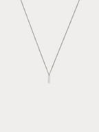 Axis Pendant Minimalist Curb Chain Necklace in silver, full length shot