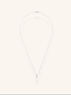 Axis Pendant Wheat Chain Necklace silver titanium minimal