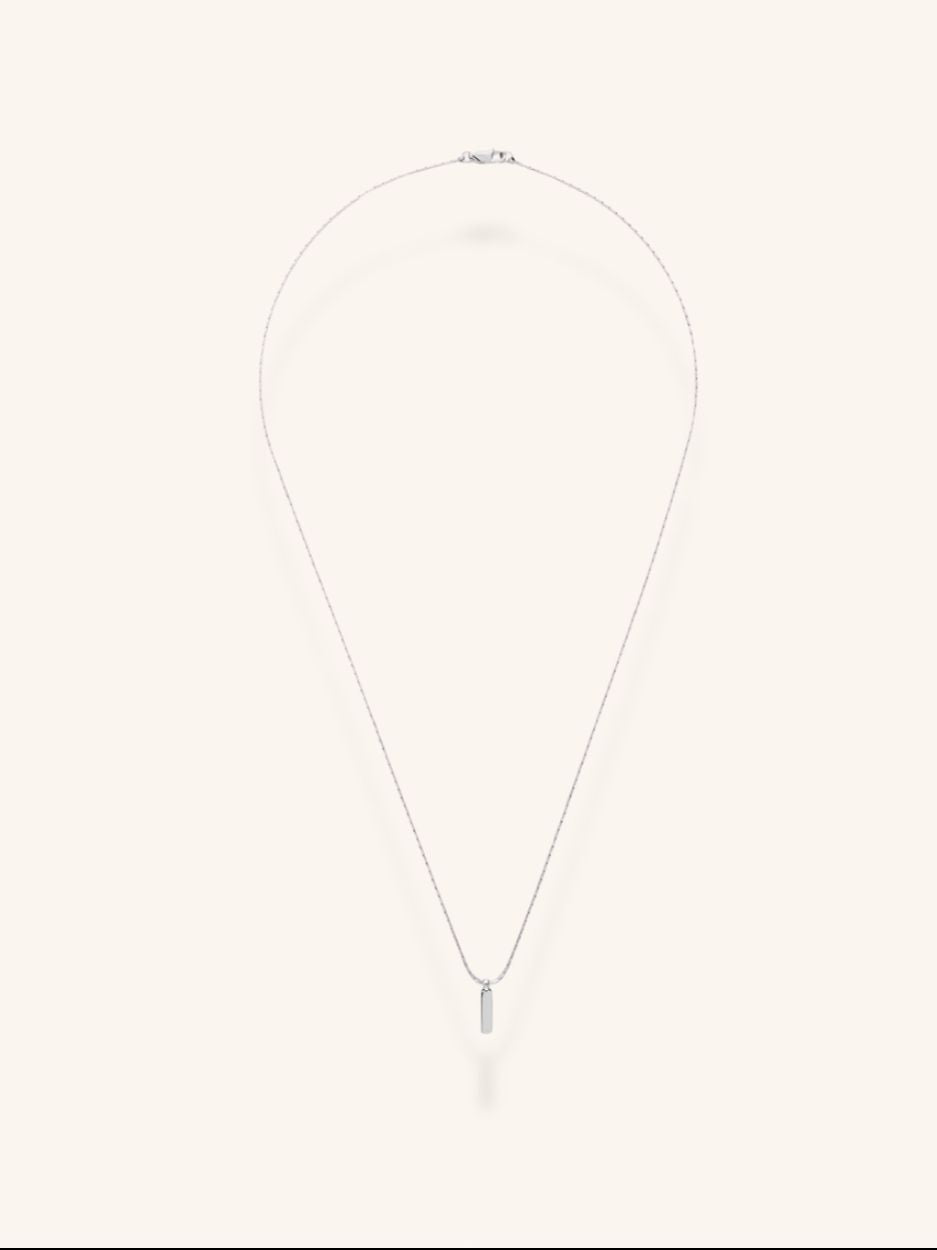 Axis Pendant Wheat Chain Necklace silver titanium minimal