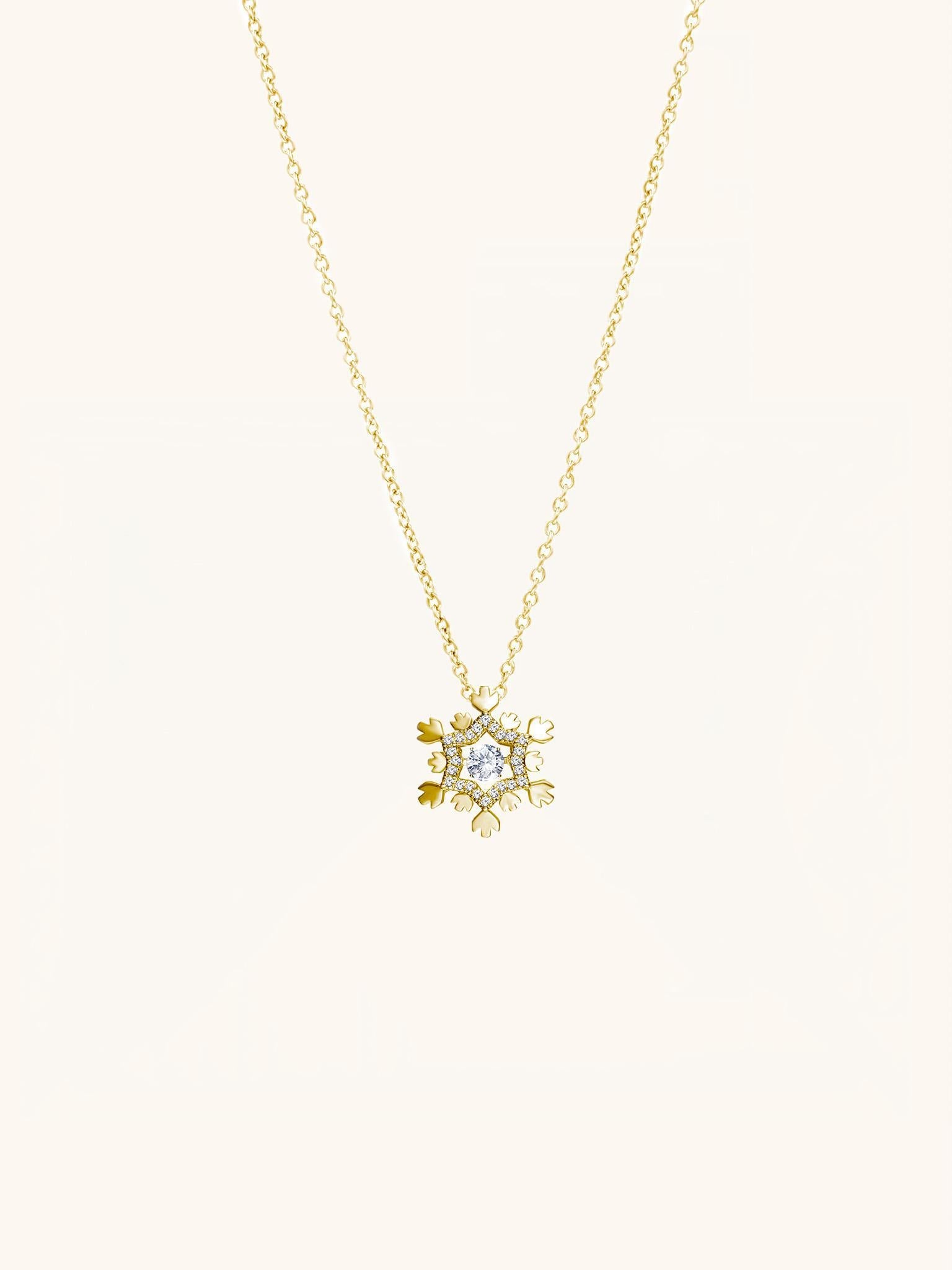 ANNALISE Dancing Diamond Snowflake Sterling Silver Necklace - Minimalist Lab