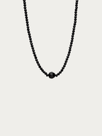 Balance Black Beaded Necklace with faceted black crystal beads