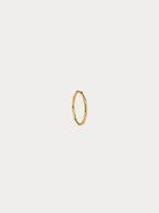 Bamboo Ring in gold tone stainless steel with bamboo-inspired texture, studio hero shot