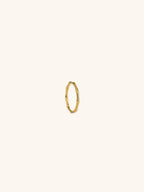 Bamboo Ring in gold tone stainless steel, bamboo-textured band front view, MNML Malaysia