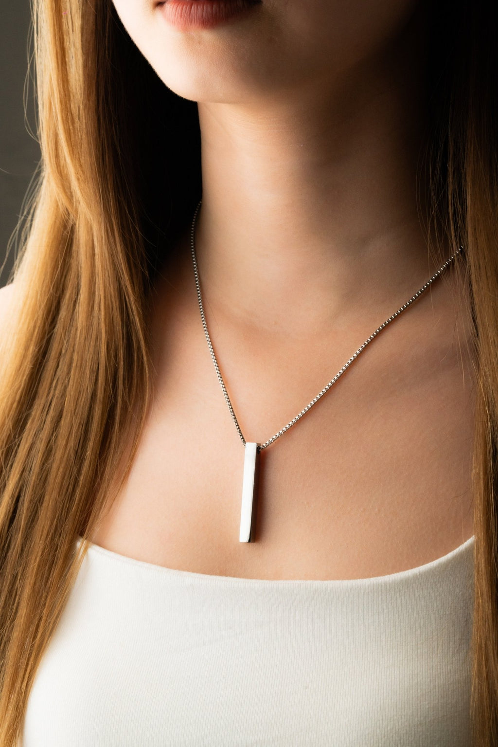 Bar Box Chain Engravable Pendant Necklace - Minimalist Lab