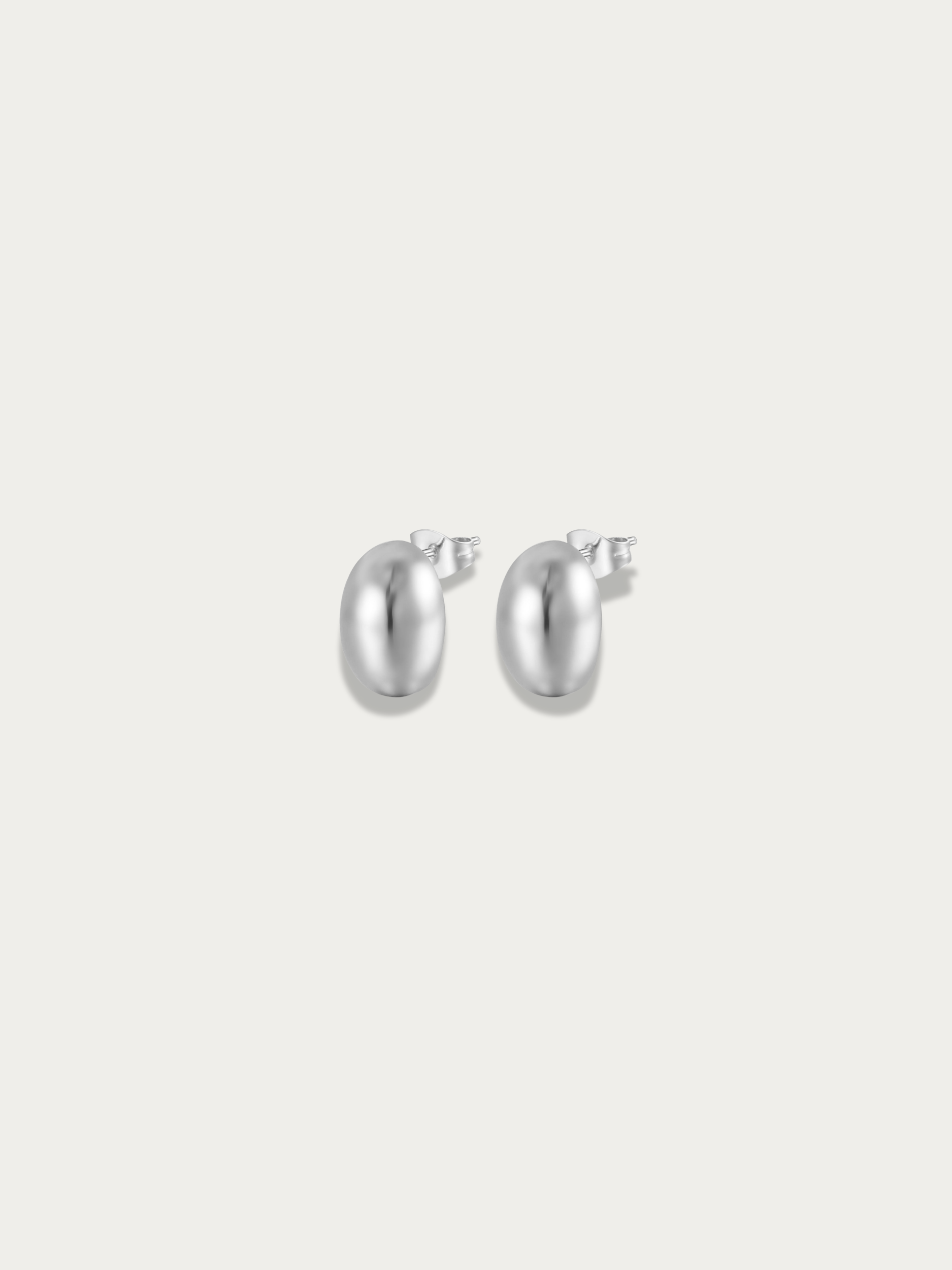 side view bean dome earrings sculptural shape