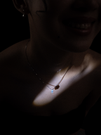 Beatrice 1-Carat Marquise Moissanite Necklace worn on neckline