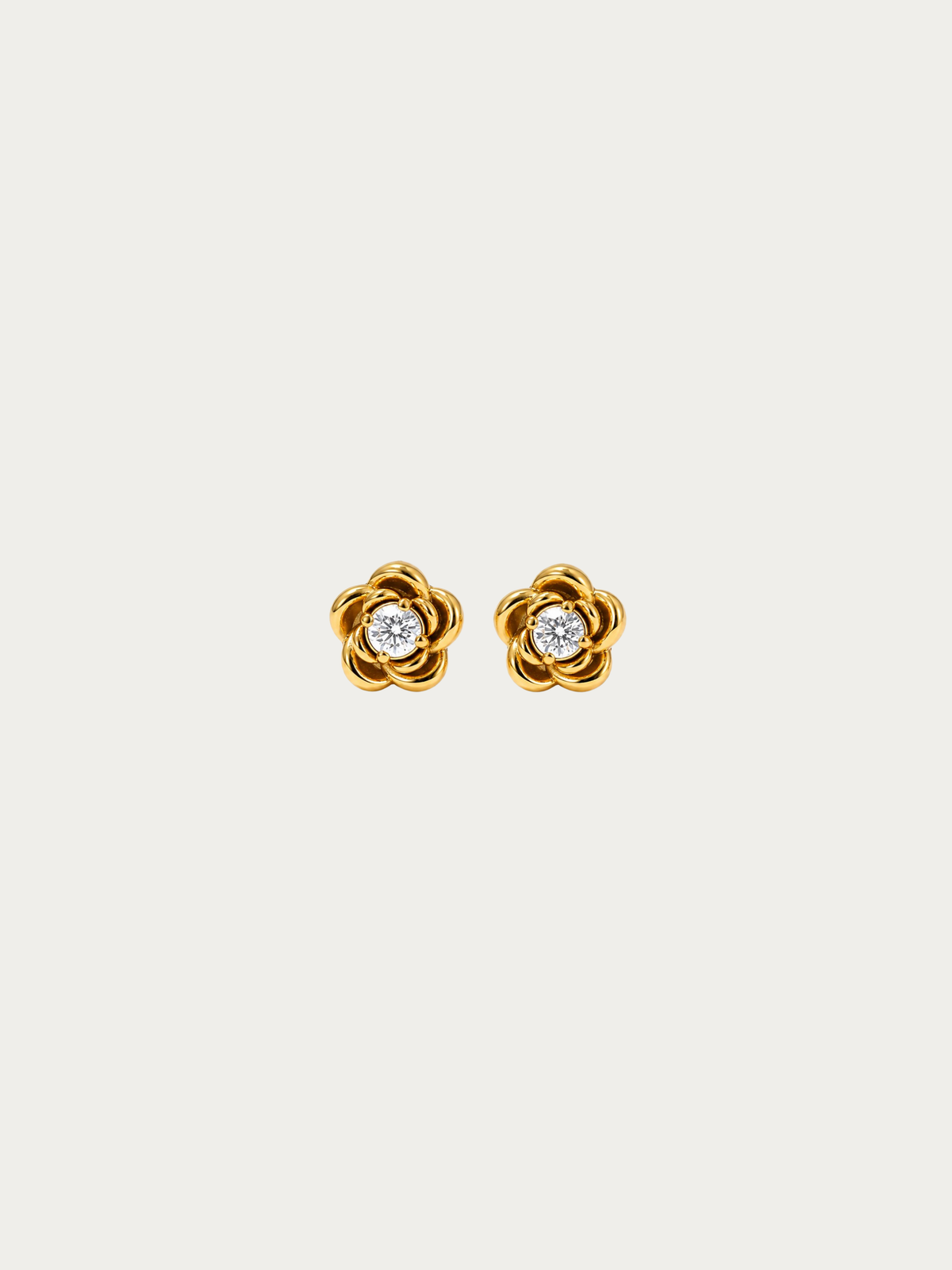 Belle Rose Stud Earrings in 18K gold PVD titanium