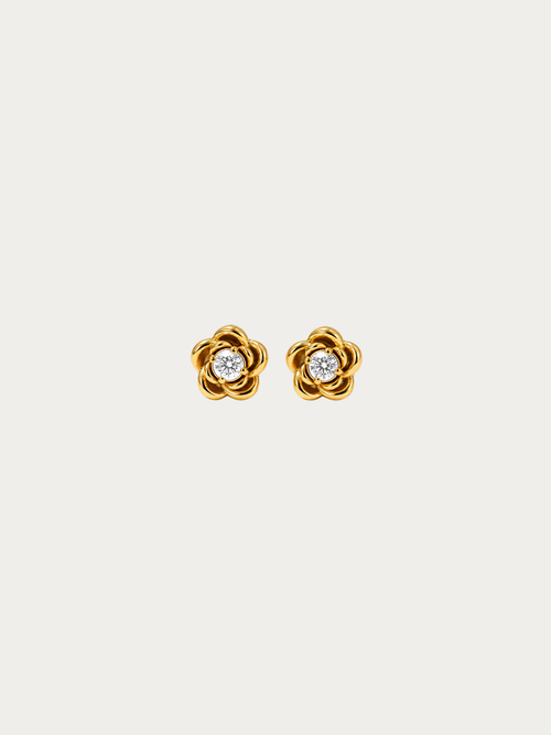 Belle Rose Stud Earrings in 18K gold PVD titanium