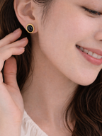 Minimal black onyx stud earrings MNML