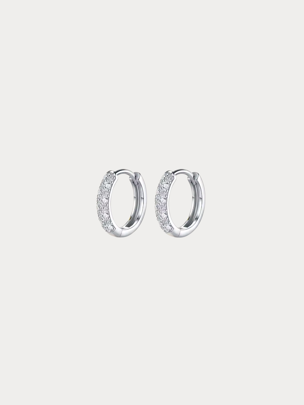 BLAKE Sterling Silver Ear Hoops in Small size, studio hero shot