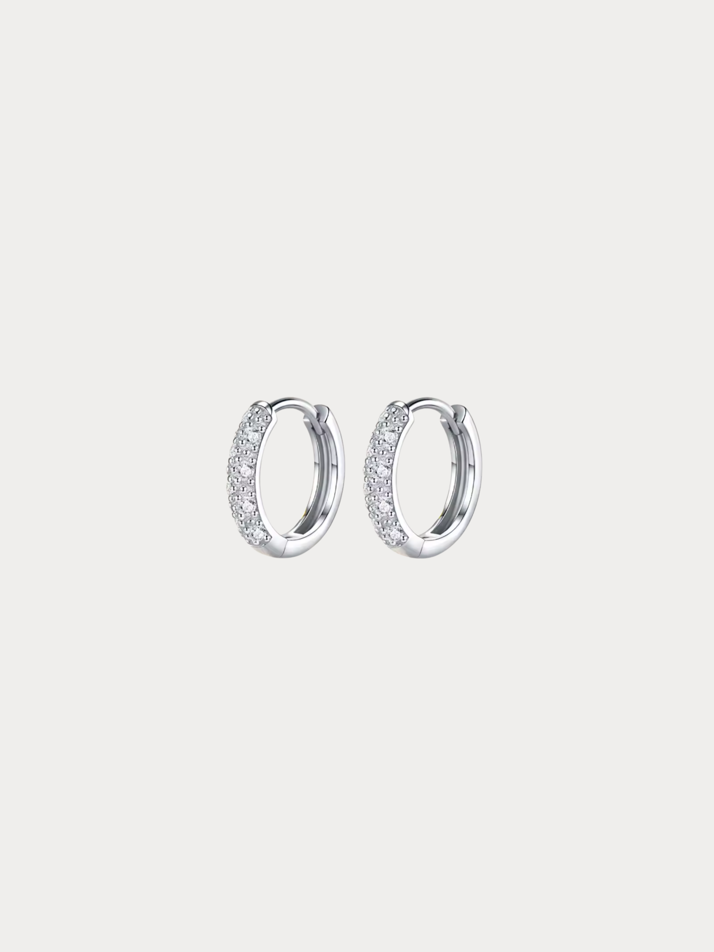 BLAKE Sterling Silver Ear Hoops in Small size, studio hero shot