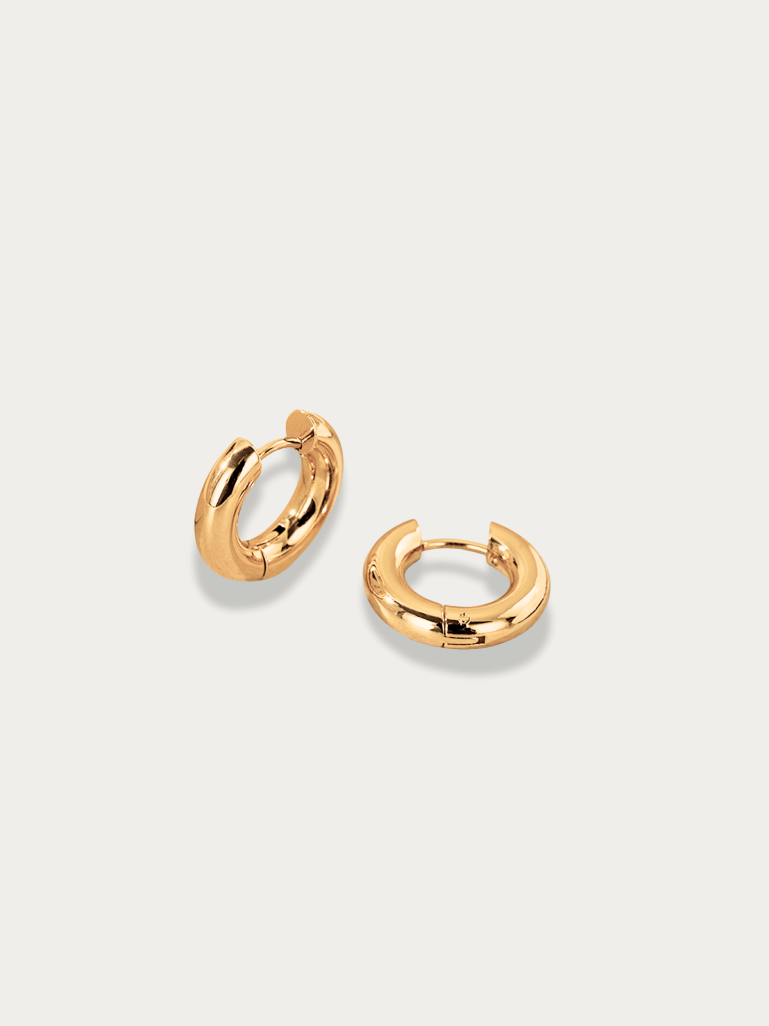 Blanca Bold Essential Hoop Earrings in gold tone titanium, chunky hoop product flatlay