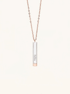 Round Cylinder Bar Engravable Necklace - Minimalist Lab