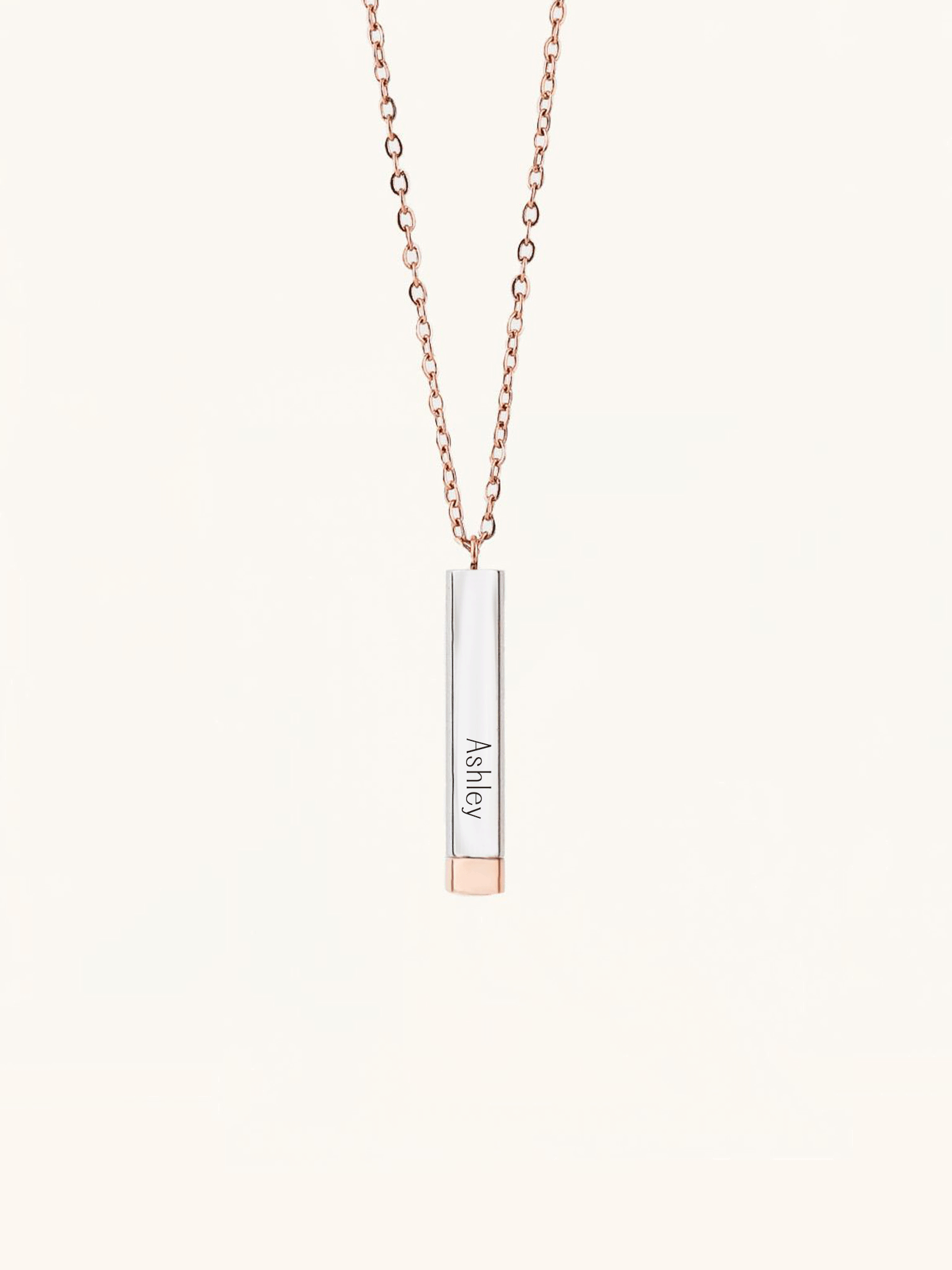 Round Cylinder Bar Engravable Necklace - Minimalist Lab